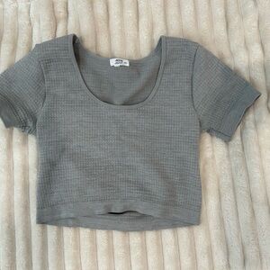 Ardene grey short sleeve cropped top